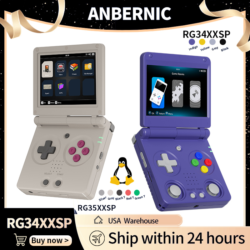 Retro Gaming App - Anbernic RG34XXSP RG35XXSP フリップ式携帯ゲーム機 IPSスクリーン Linux