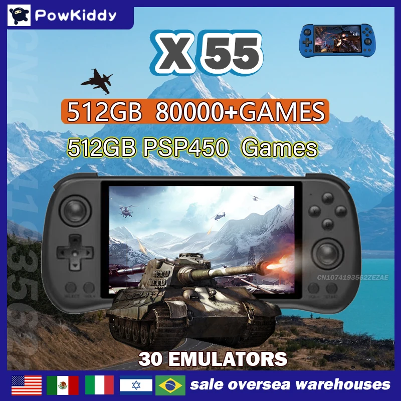 Retro Gaming App - 80000Games 512 グラム POWKIDDY X55 5.5