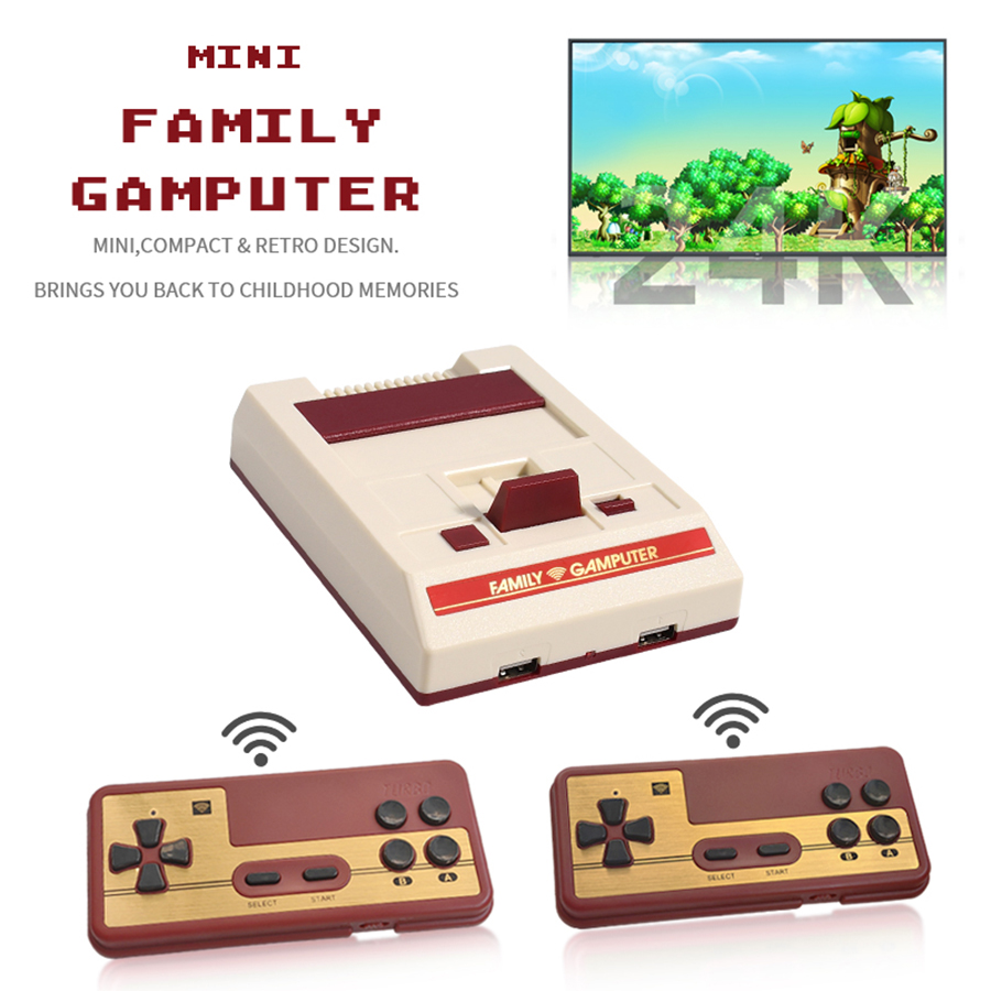 Retro Gaming Gif - FC-ミニTVビデオゲームコンソール,ワイヤレスプラグアンドプレイ,レトロクラシックエミュレーター,ゲームパッド,ギフト玩具,新品,4K, HD