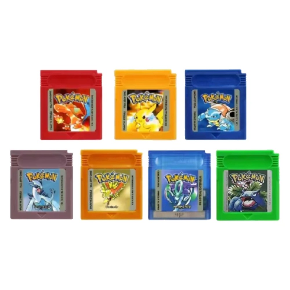 Retro Gaming Gif - GBC 16ビット ポケモン ゲームカセットセット、複数色、レトロなおもちゃギフト（英語版とフランス語版）