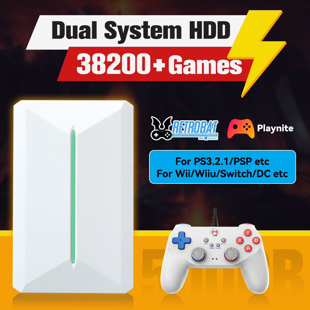 Retro Gaming App - Retrobat&Playnite システム HDD レトロゲームコンソール PS3/PS2/WIIU/WII/Switch/MAME 50+エミュレータ
