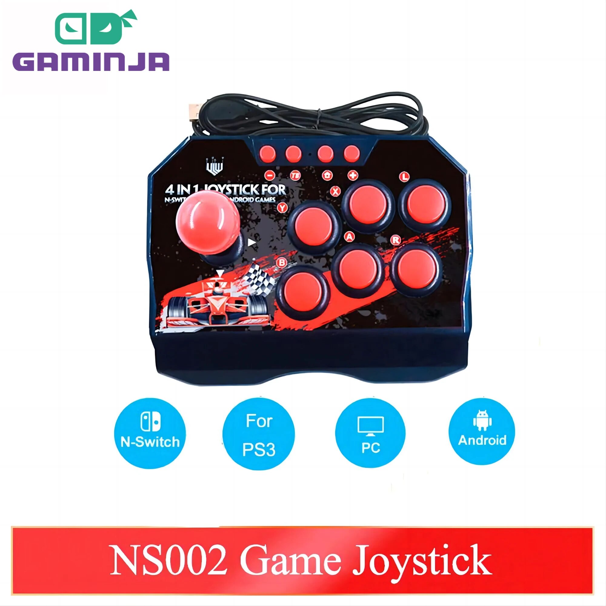 Retro Gaming App - Gaminja ns002 4 in 1レトロなアーケードコンソールゲームジョイスティックロッカー戦闘コントローラー任天堂スイッチps3 pc
