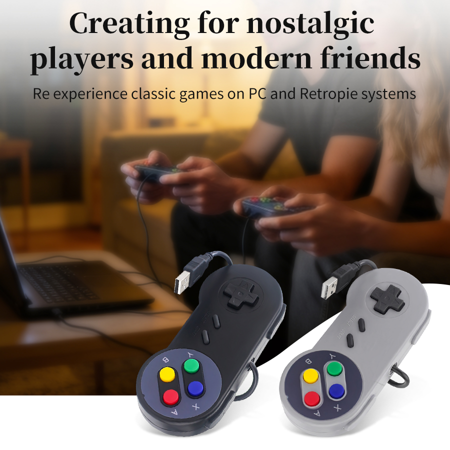Retro Gaming Raspberry Pi 3 - USBレトロゲームパッド PC用 NESPi RetroPie対応 高感度有線ゲームコントローラー Raspberry