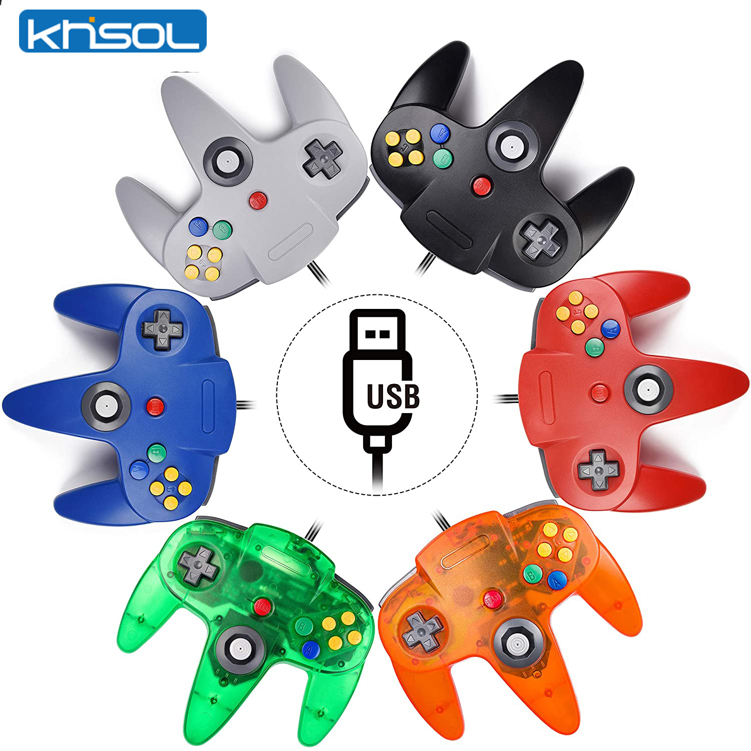 Retro Gaming App - N64 コントローラクラシック USB 有線リモートゲームパッドゲームジョイスティックアクセサリークラシック 64 コンソールレトロゲーム