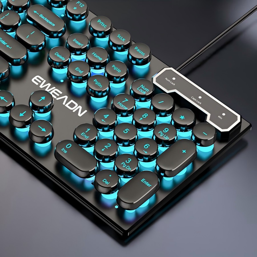 EWEADN タイプライターゲーミングキーボード、104キー - Retro Gaming Setup のレビューと価格