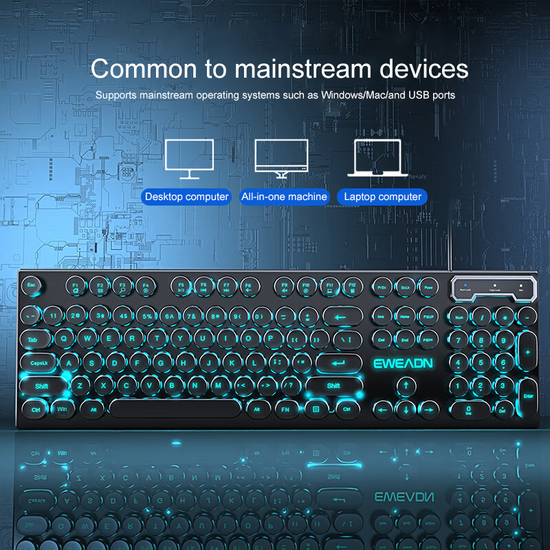 EWEADN タイプライターゲーミングキーボード、104キー - Retro Gaming Setup のレビューと価格