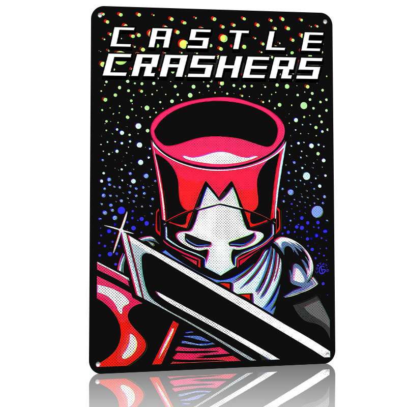 キャッスルクラッシャーズ騎士と剣メタルポスターカスタマイズさ - Retro Knight Gaming のレビューと価格