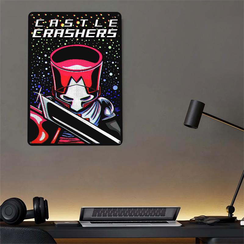 キャッスルクラッシャーズ騎士と剣メタルポスターカスタマイズさ - Retro Knight Gaming のレビューと価格