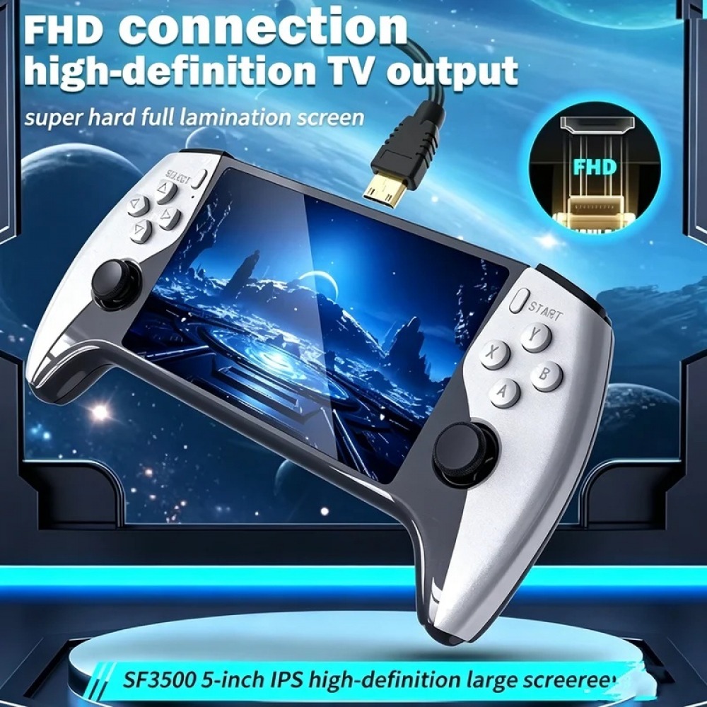 SF3500 5 インチハンドヘルドゲームコンソール PS1 - Retro Gaming Gif のレビューと価格